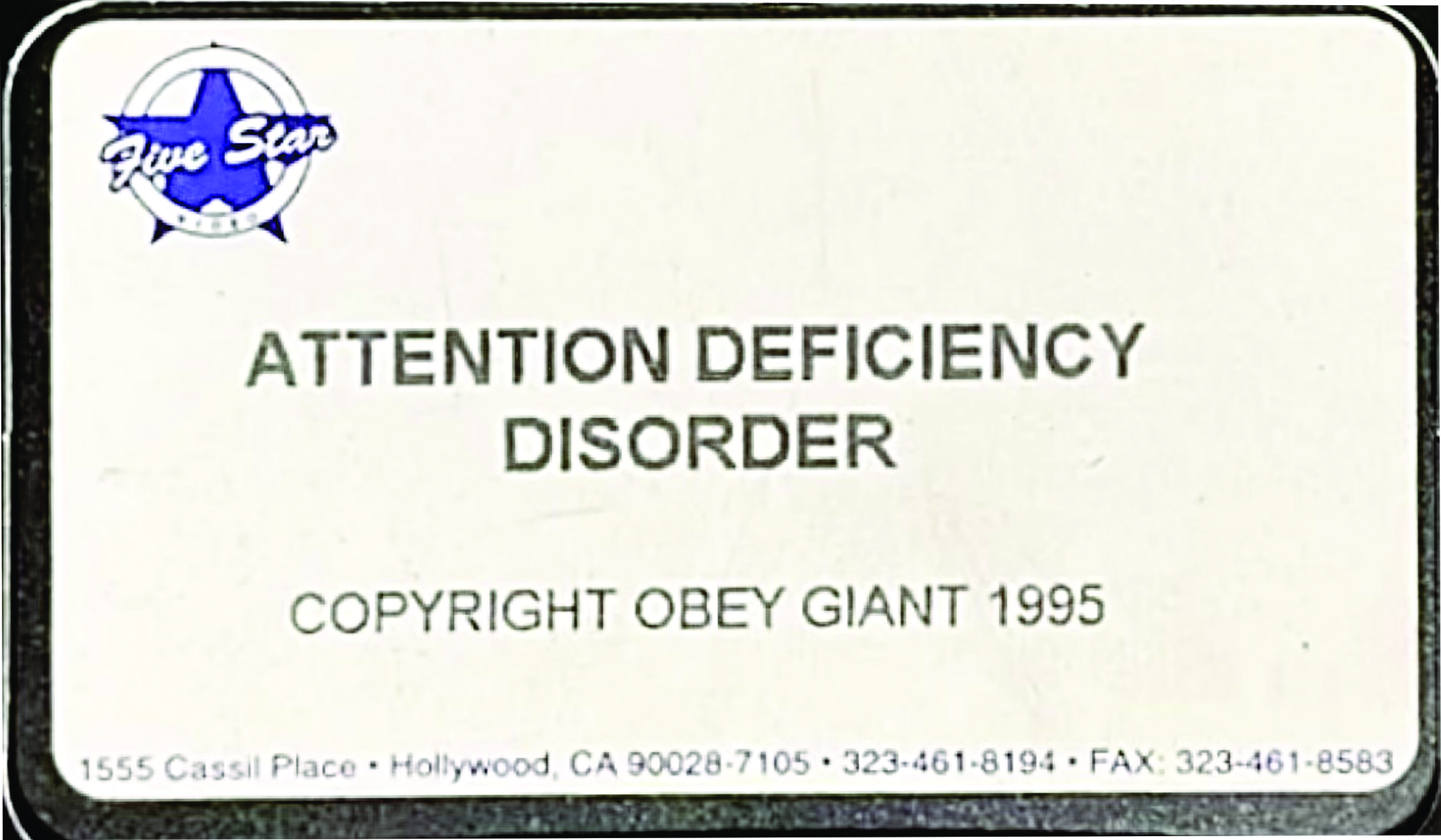 OBEY Giant- Attention Deficiency Disorder cover